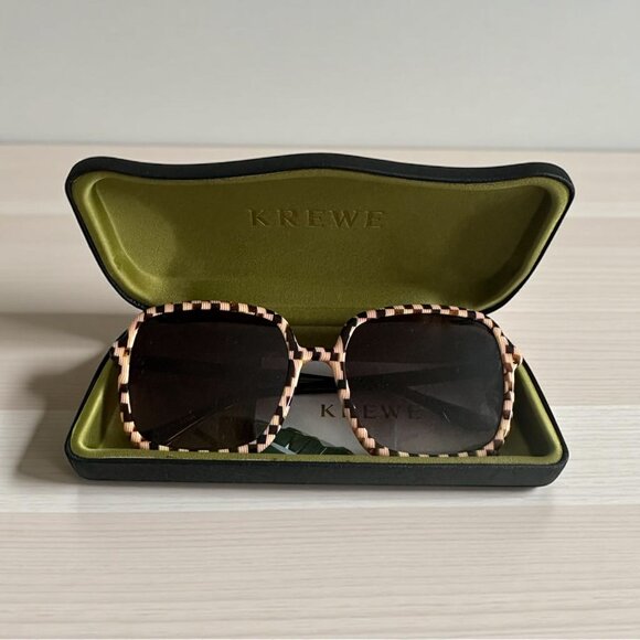 KREWE Sunglasses - Black and Cream Checkered - Picture 1 of 7